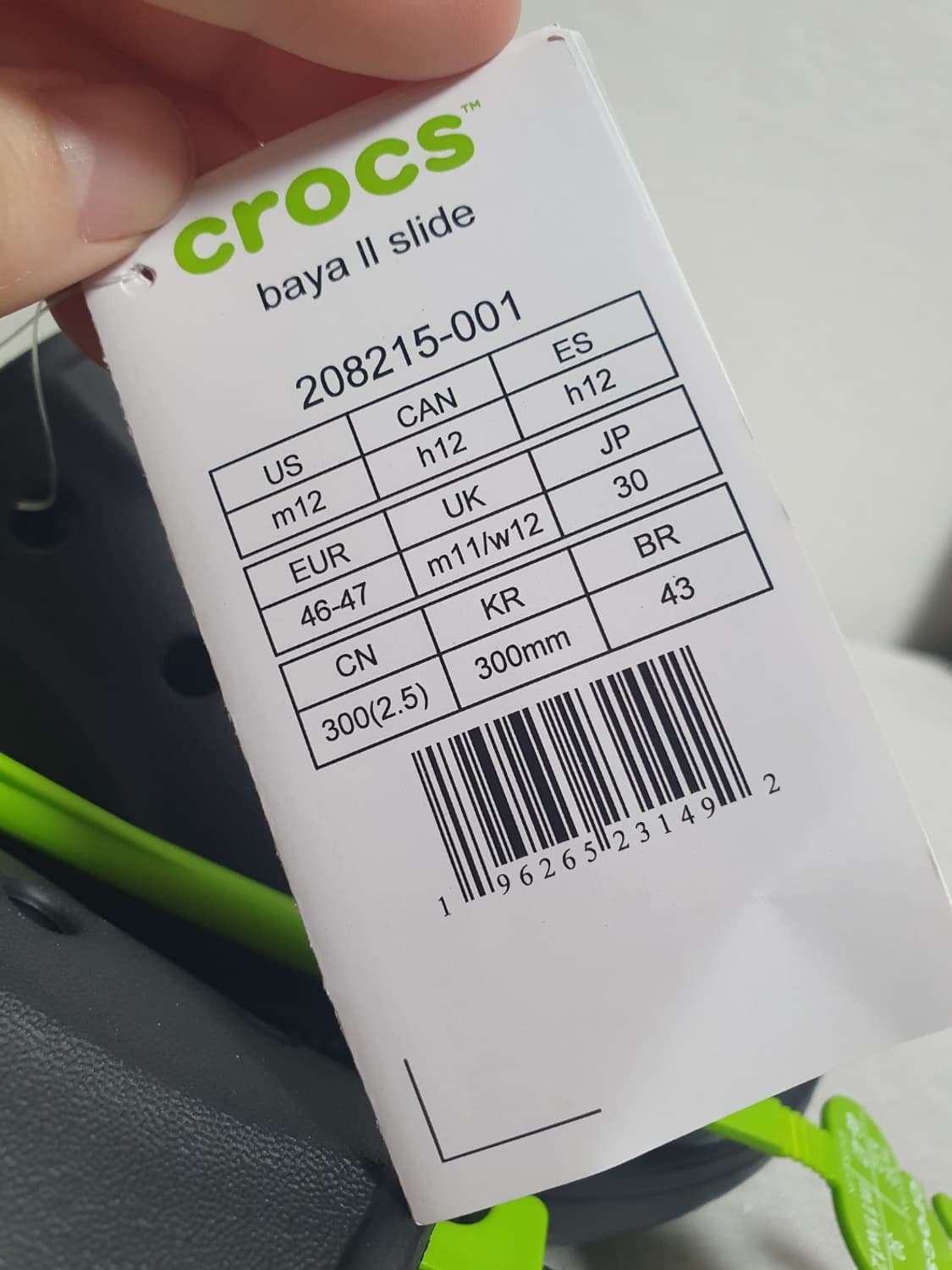 크록스 바야2 슬라이드 블랙 300mm 빅사이즈 새상품 슬리퍼 상품이미지6