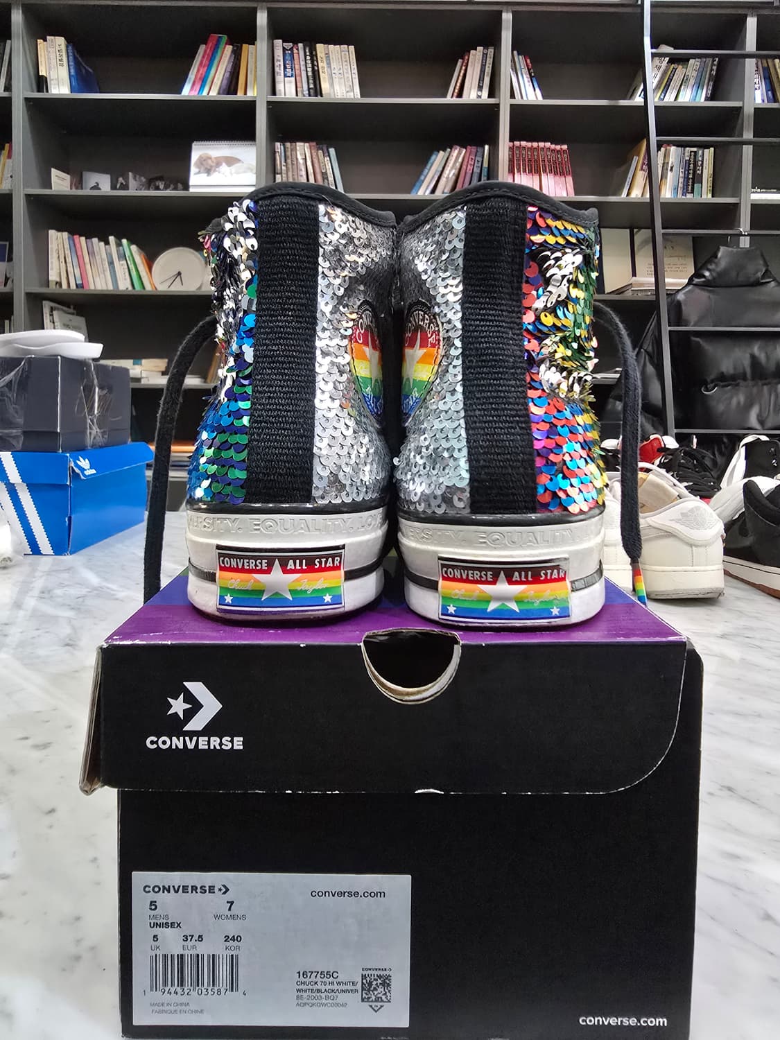 컨버스 척70 하이 스팽글 레인보우 240 상품이미지5