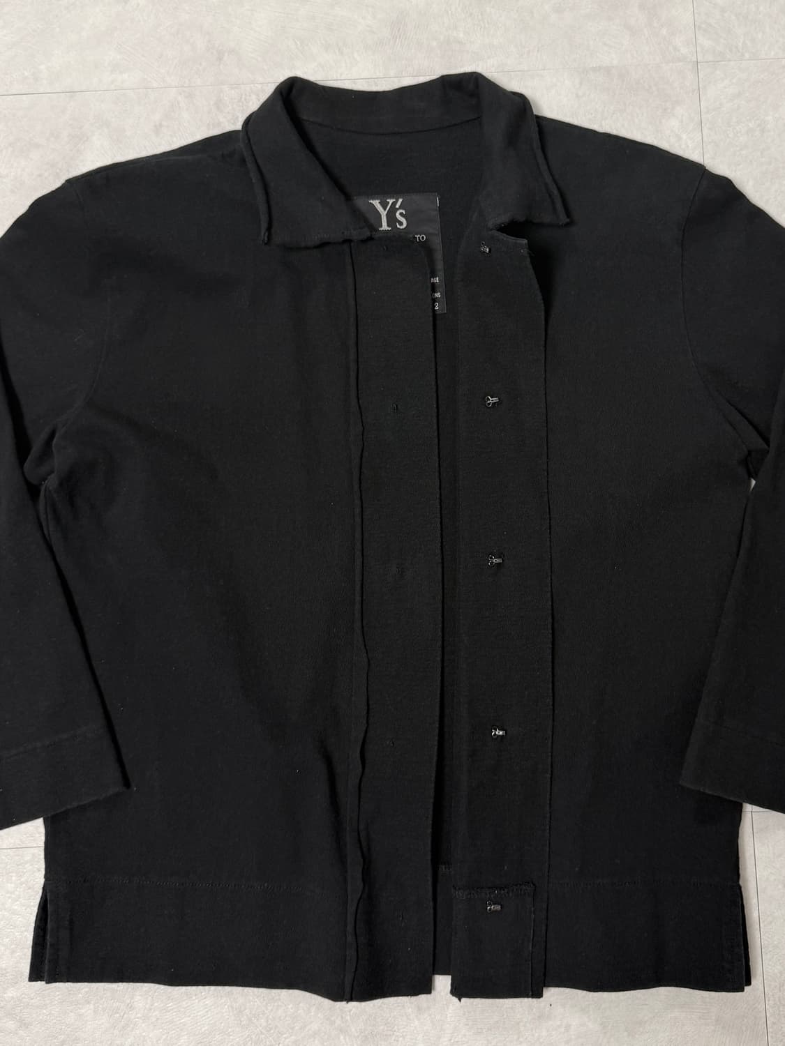 Y's 요지 야마모토 코튼 테일러드 자켓 블랙 상품이미지4