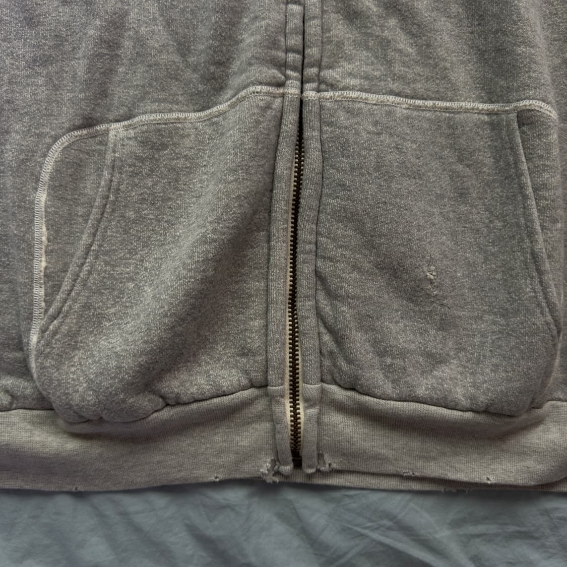 [3] 아프레쎄 25SS 빈티지 후드집업 그레이 상품이미지3