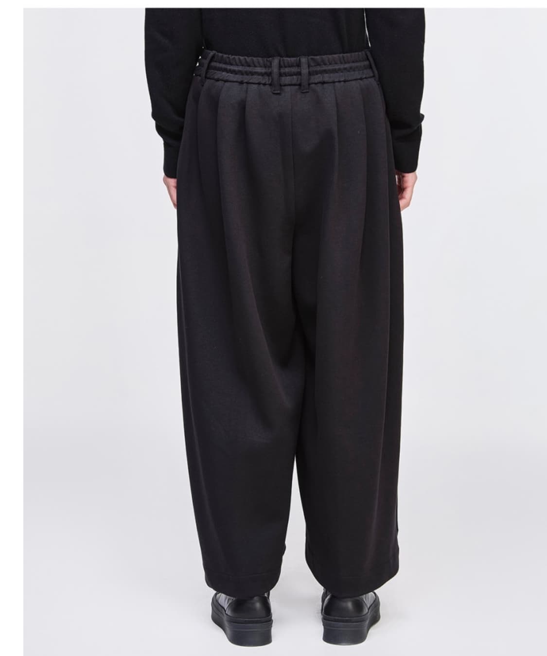 송지오 와이드 크롭 스웻 팬츠 블랙 상품이미지2
