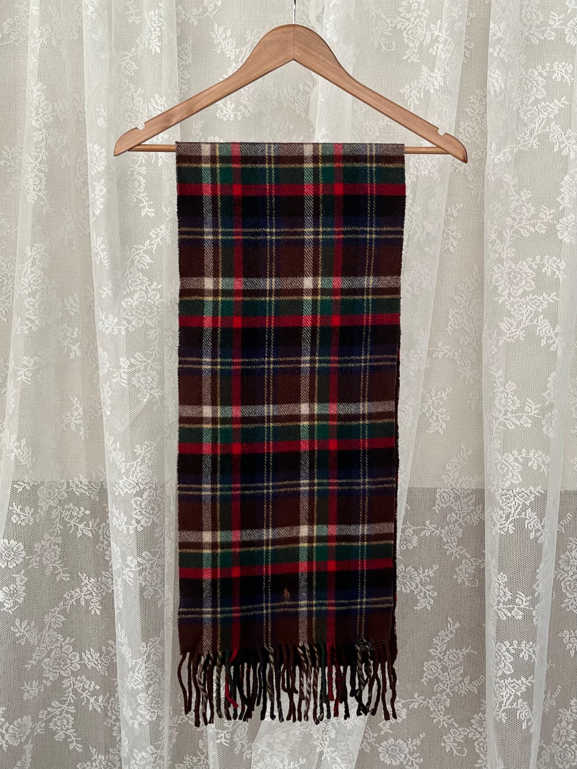 폴로 랄프로렌 타탄 체크 리버시블 머플러 브라운 상품이미지2