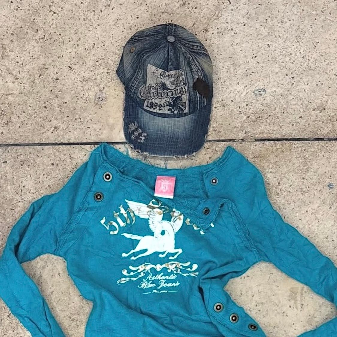 y2k 걸스 갸루 빈티지 데님 캡 모자 상품이미지1