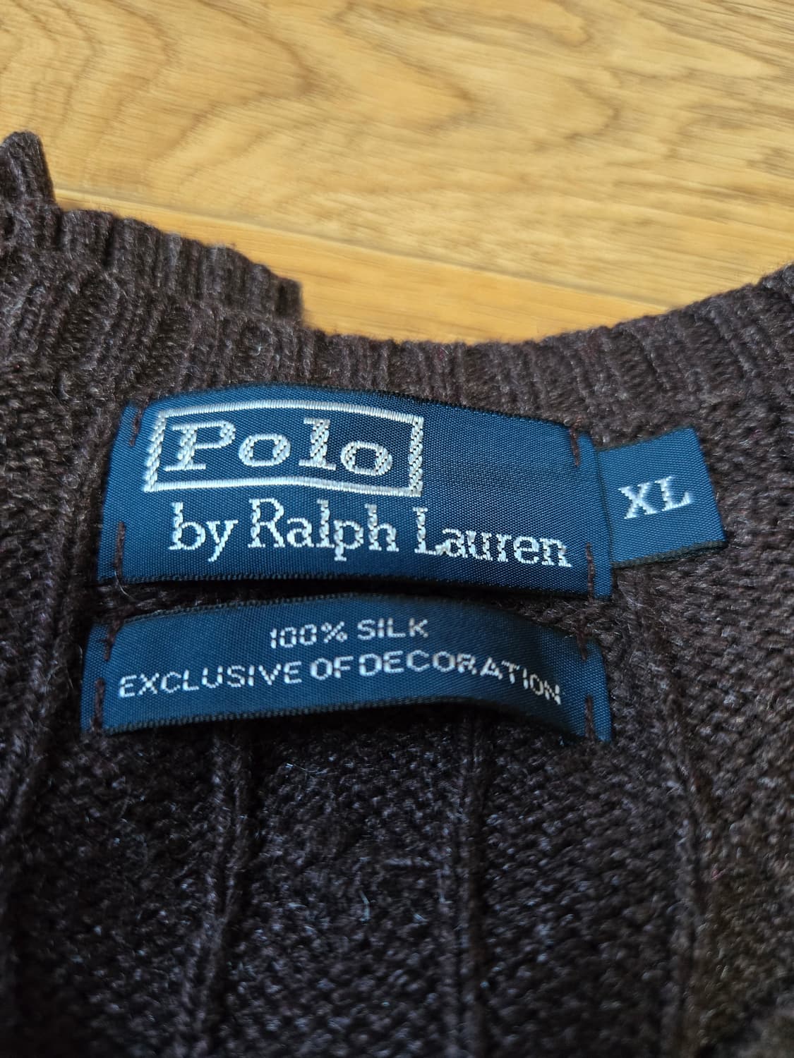 폴로랄프로렌 남성 정품 실크 케이블 스웨터 브라운 케이블 니트 상품이미지6