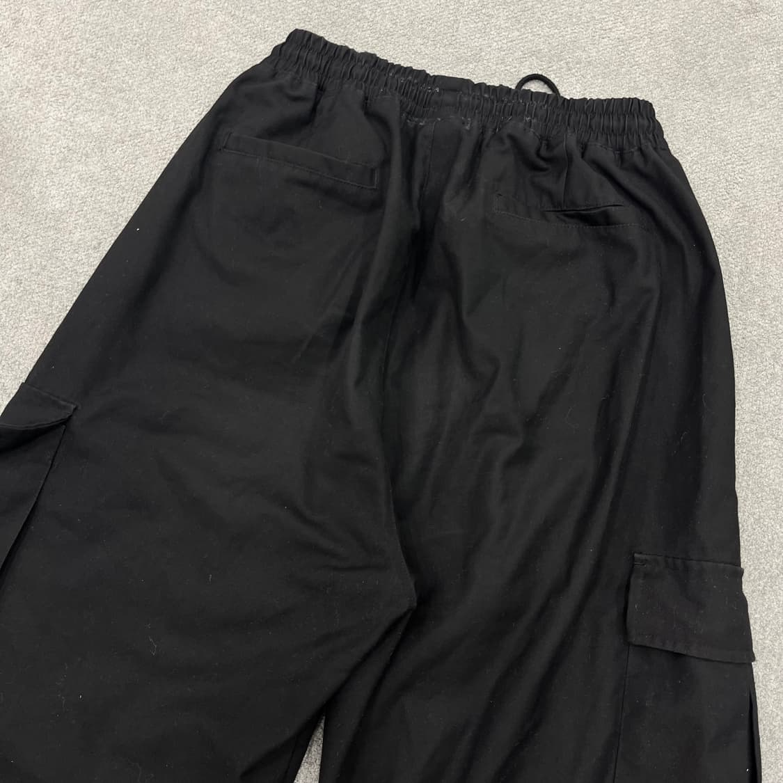 L 낫포너드 블랙 카고 스트링 팬츠 상품이미지5