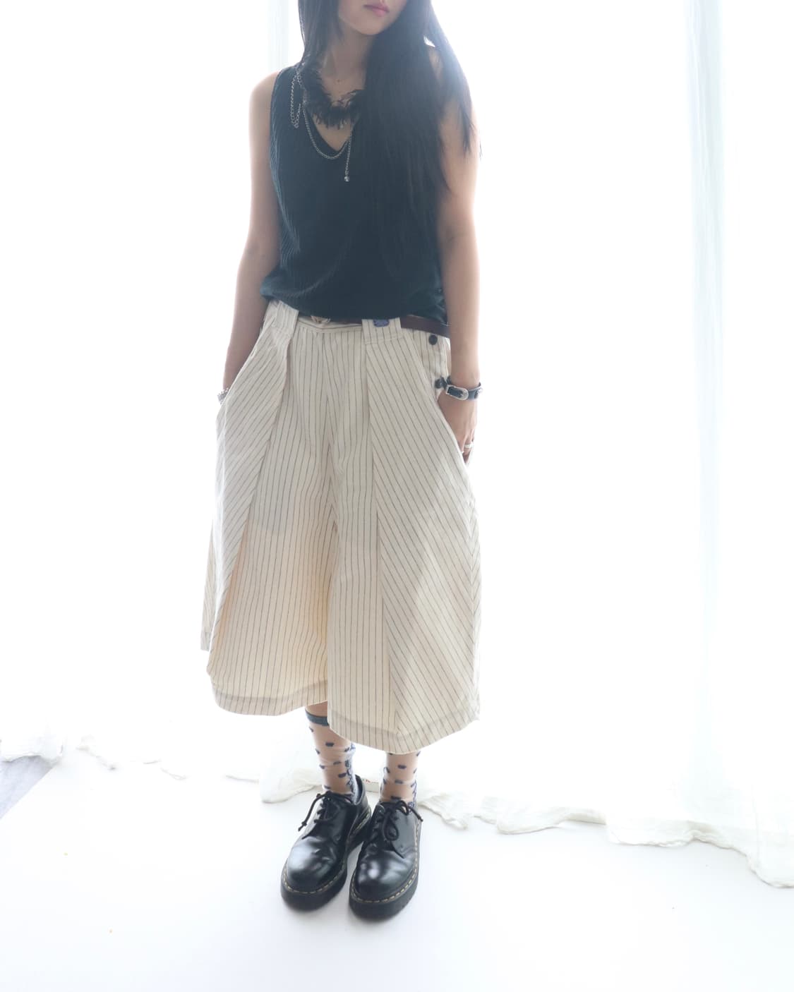 [Kapital] Stripe Tuck Culottes Pants 상품이미지1