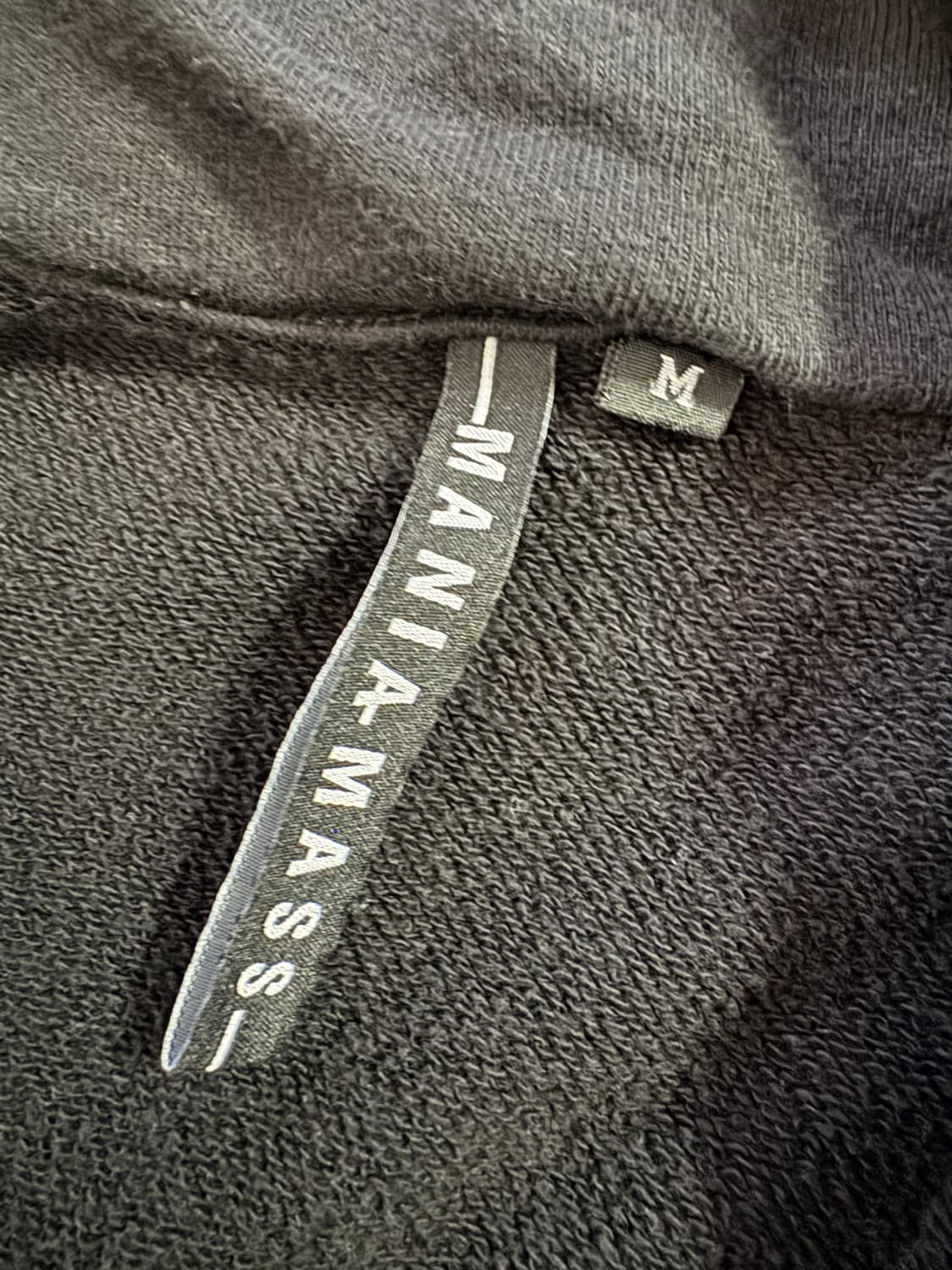 정품 매니아매스 빈티지 오버핏 크롭 후드집업 M 블랙 상품이미지3