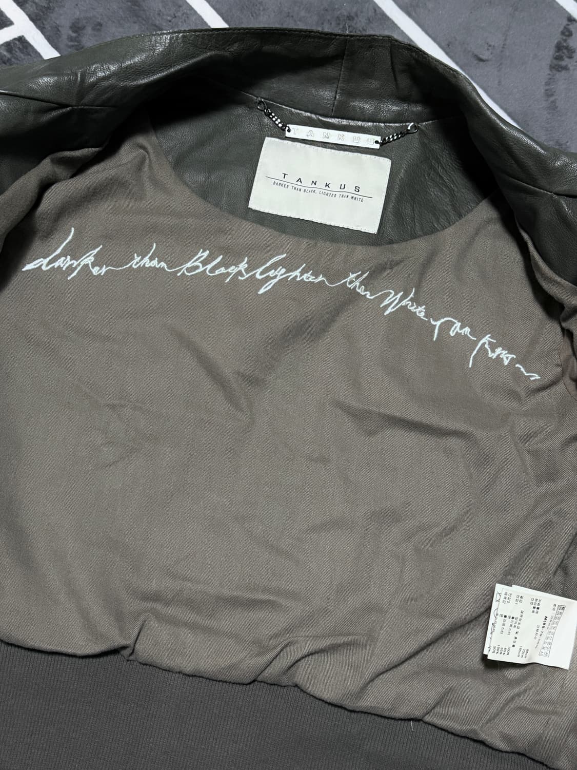 큐빈 큐빈티지 릭오웬스깔 릭깔 사선 레더 가죽 자켓 상품이미지6