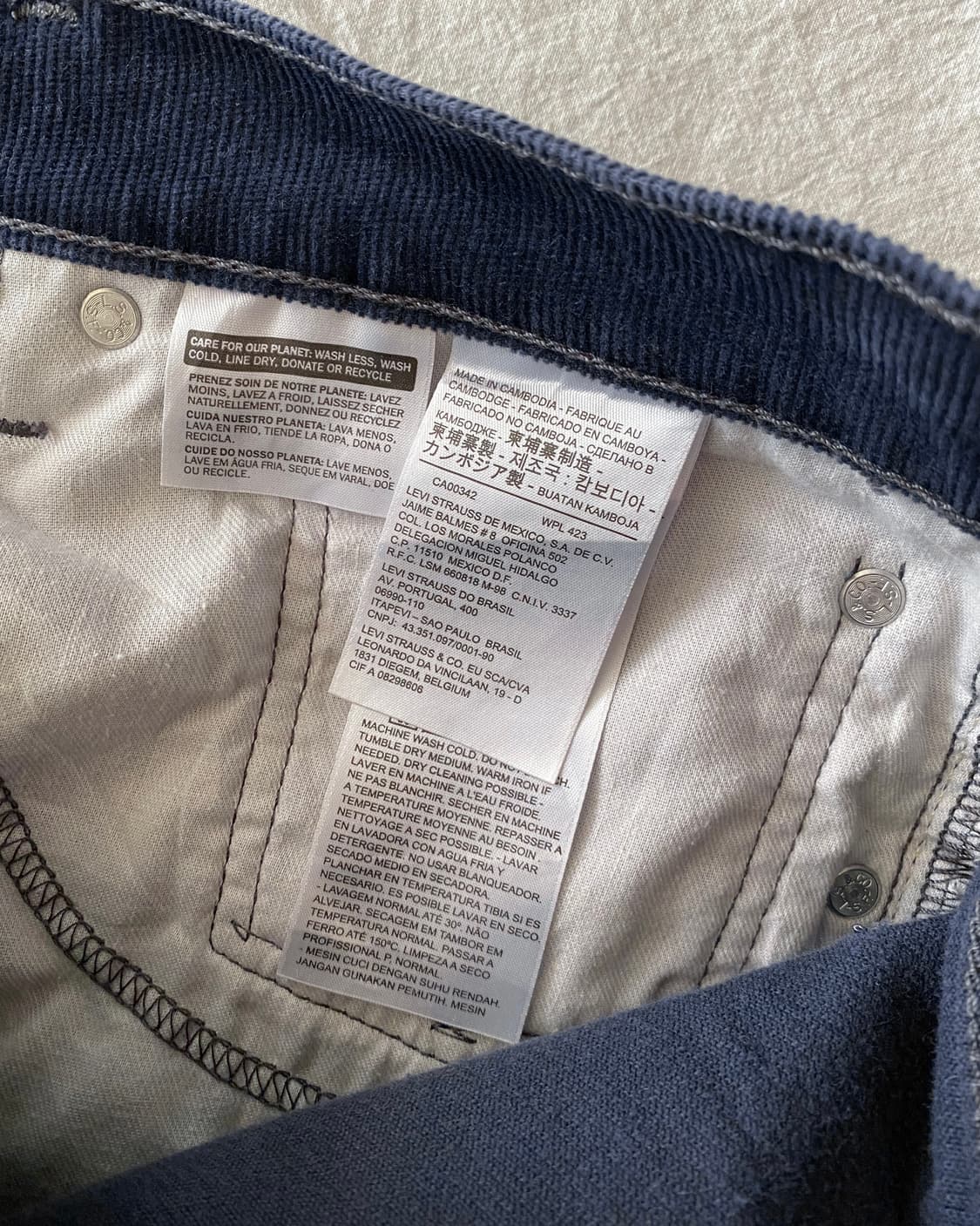 리바이스 514 코듀로이 팬츠 (네이비) 상품이미지7