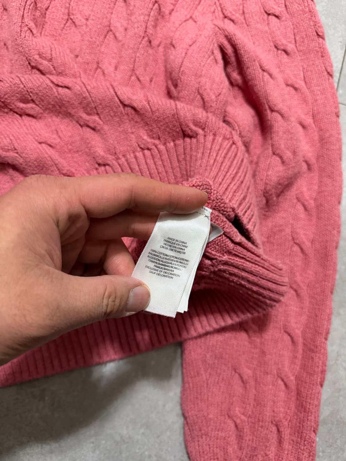  랄프로렌 폴로 파스텔  핑크  빈티지 케이블 니트  100size  상품이미지3