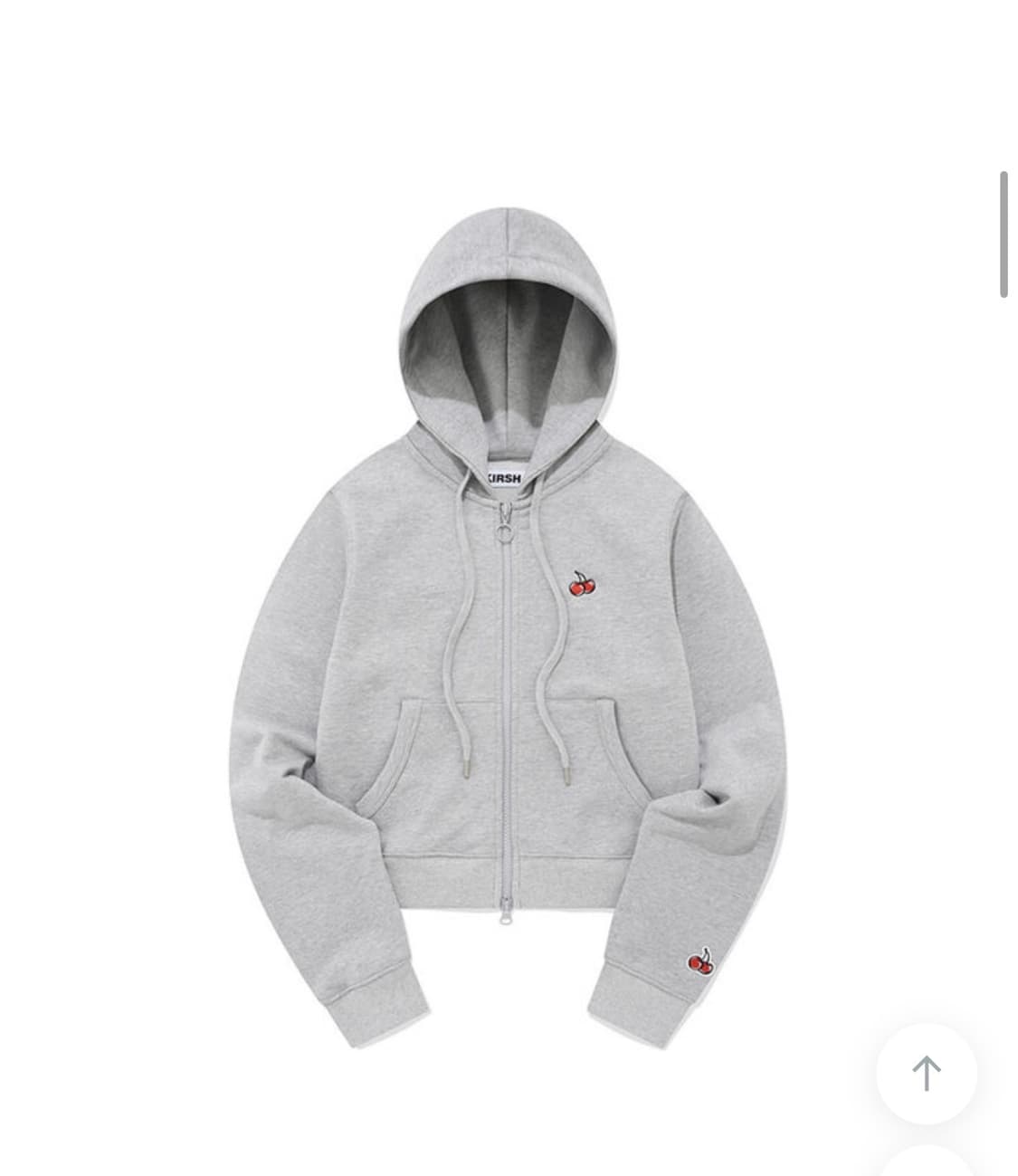 스몰 체리 크롭 후드 집업 (멜란지 그레이) 상품이미지1
