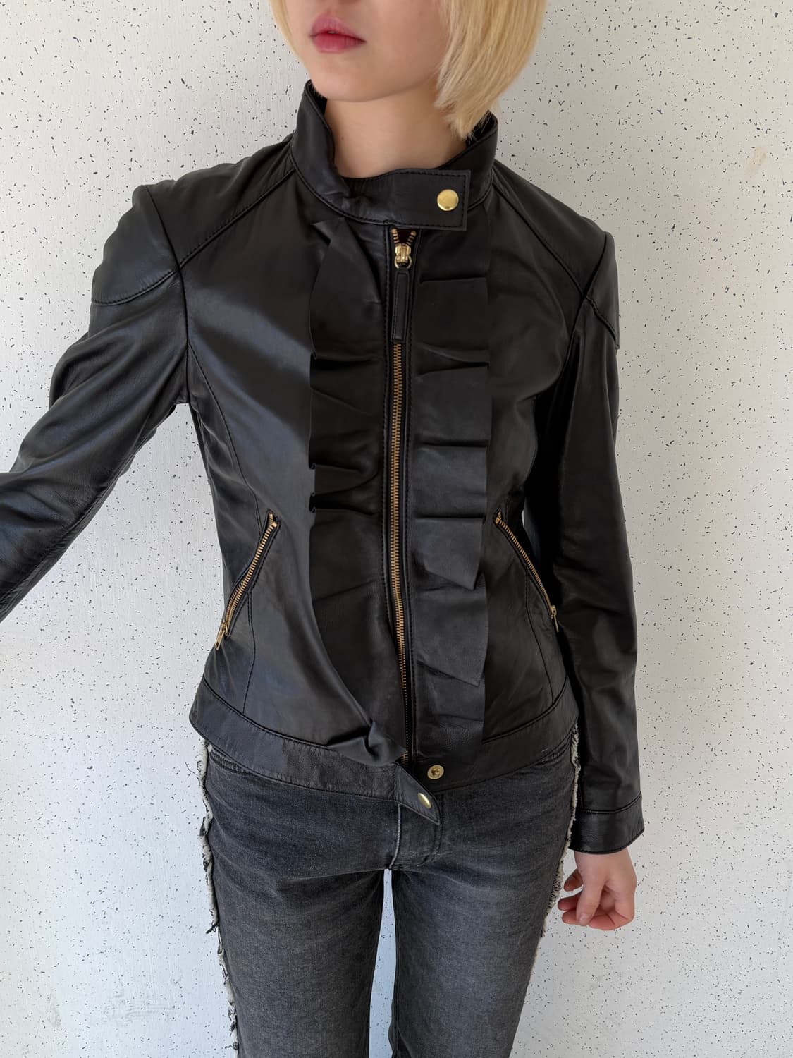 모스키노 프릴 레더 자켓 상품이미지1