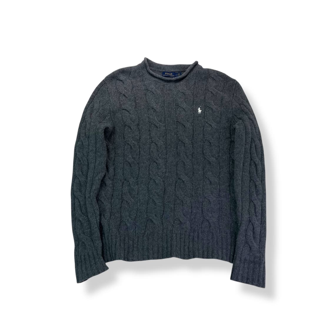 95 폴로 랄프로렌 신형 크루넥 램스울 꽈배기 그레이 니트 상품이미지1
