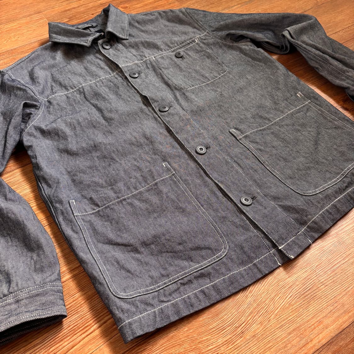 유니클로 L 메탈릭 그레이 워크 자켓 아메카지 일본판 데님 상품이미지8