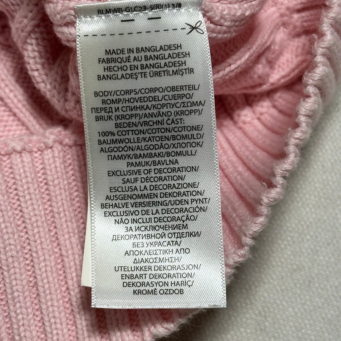 XL 폴로랄프로렌 여성용 핑크 브이넥 케이블 니트 상품이미지5