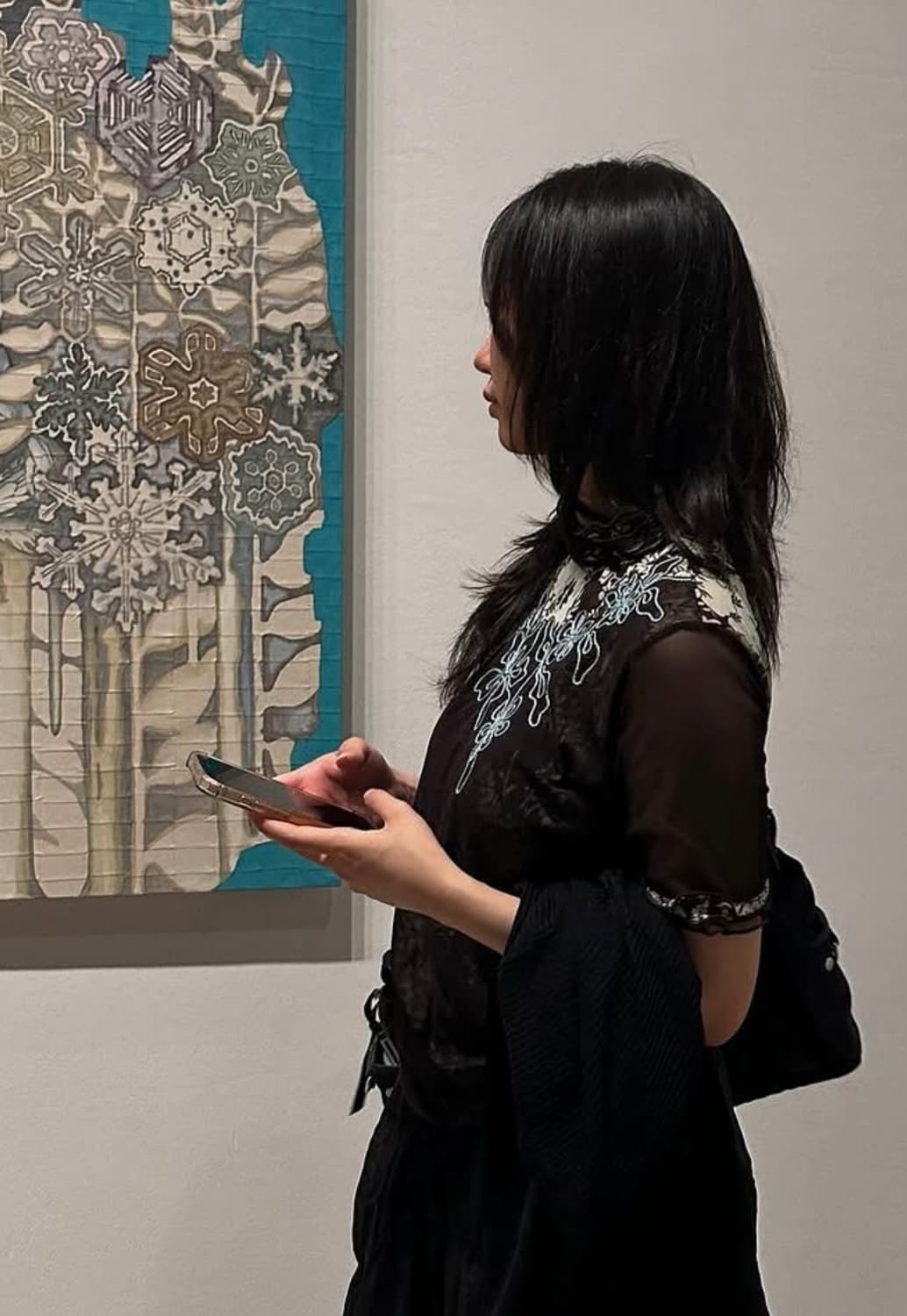 오리엔탈 플라워 자수 시스루 탑 상품이미지5