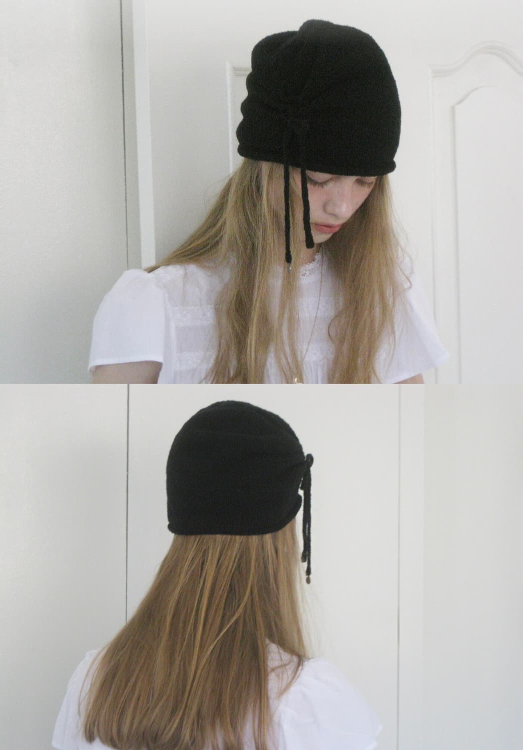 스무스무드 폴루 홀가먼트 니트 비니 블랙 상품이미지6