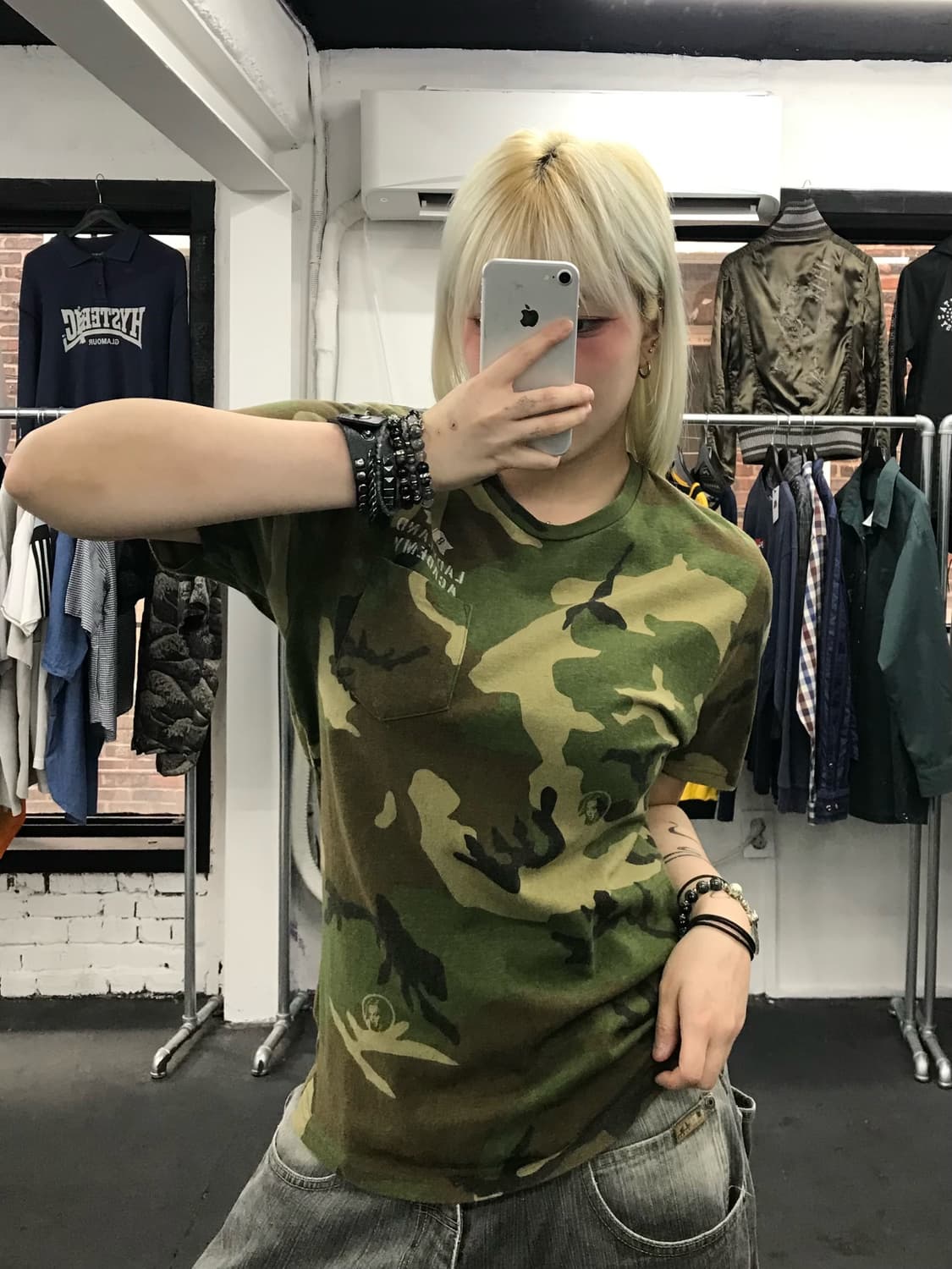 히스테릭 글래머 카모 히스걸 티셔츠 상품이미지4