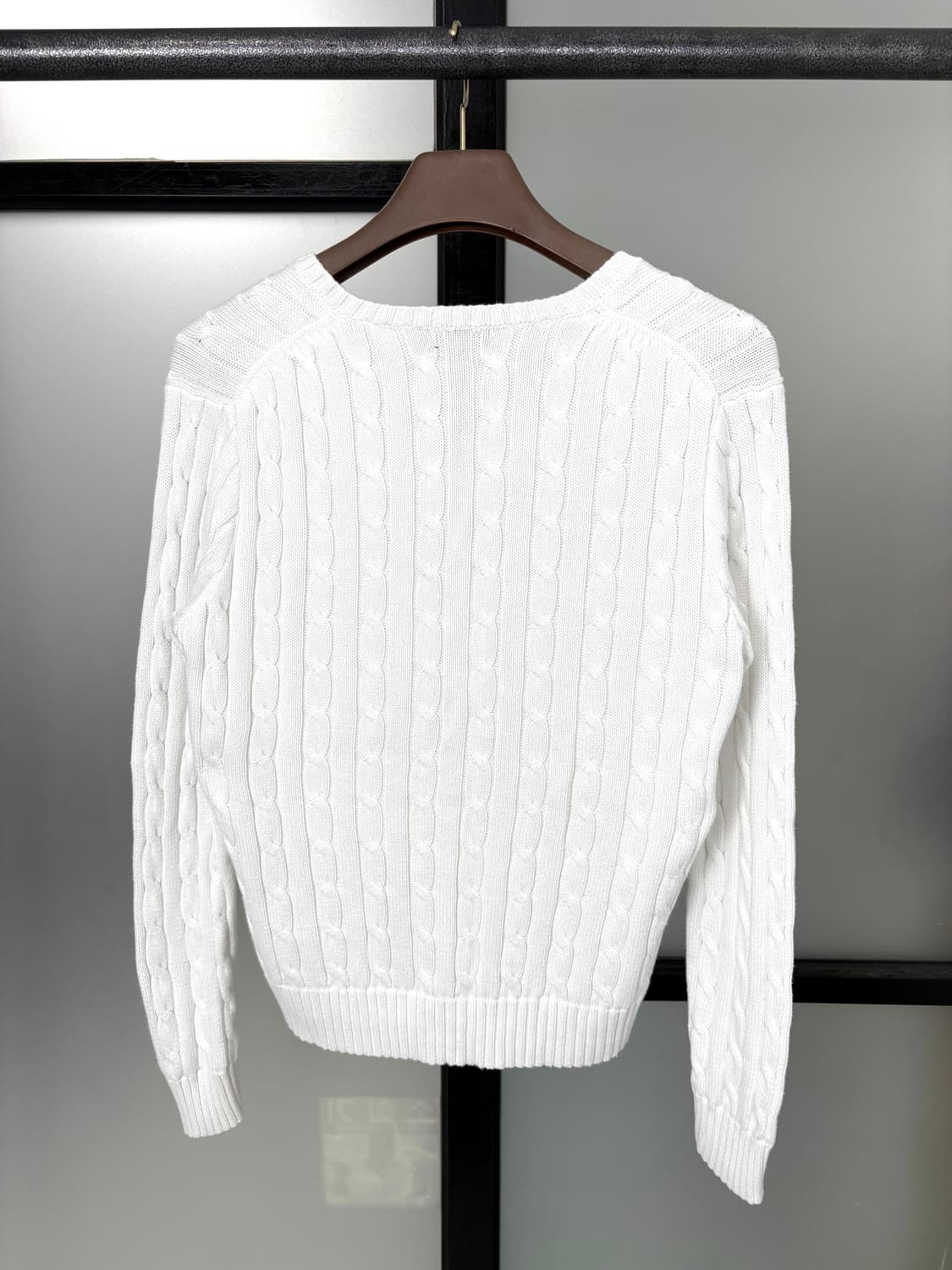 [2XL]POLO 폴로 화이트 브이넥 꽈배기 니트 상품이미지8
