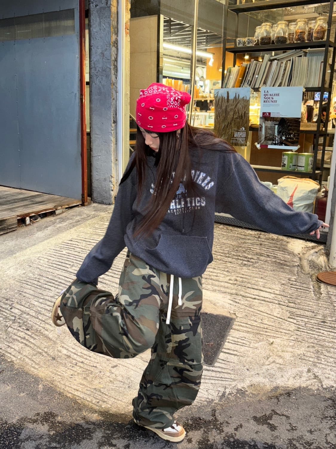 90s 올드스쿨 RUSSELL 챠콜 후디 상품이미지2