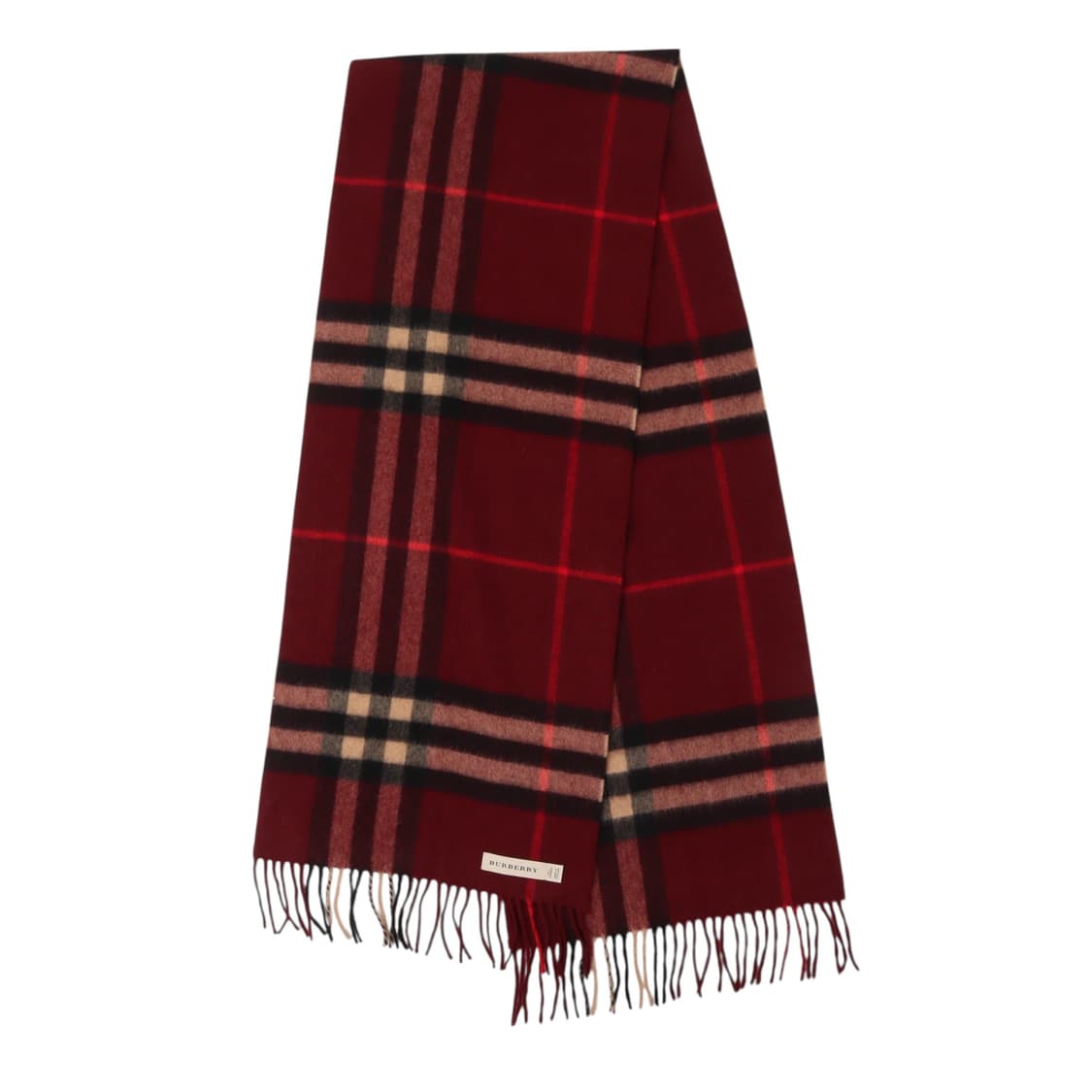 버버리 신형 캐시미어 100 버건디 노바체크 머플러 상품이미지4