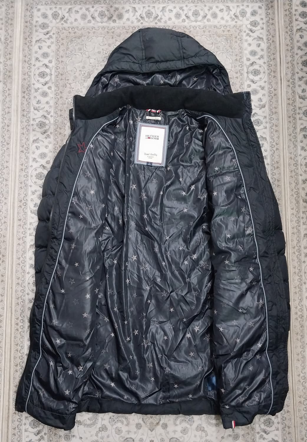 타미힐피거 블랙 롱패딩 M (후드분리됨) 상품이미지2