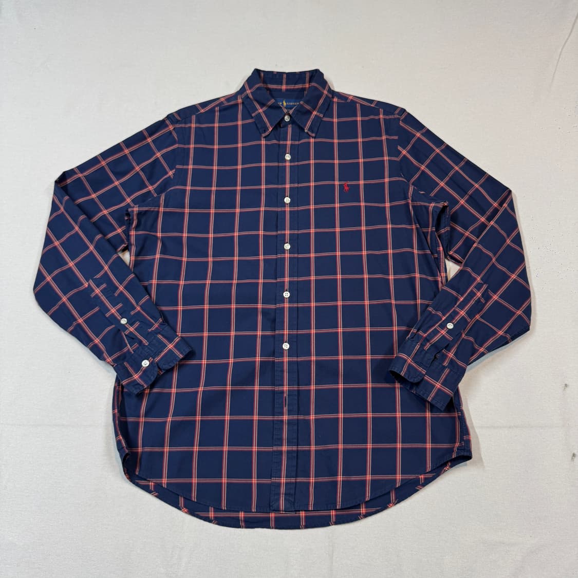 M) 폴로 랄프로렌 클래식핏 옥스포드 체크 셔츠 큐알탭 신형 상품이미지1