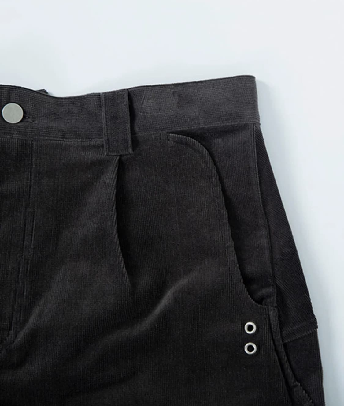 더콜디스트모먼트 코듀로이 메쉬 와이드 팬츠 차콜 상품이미지10