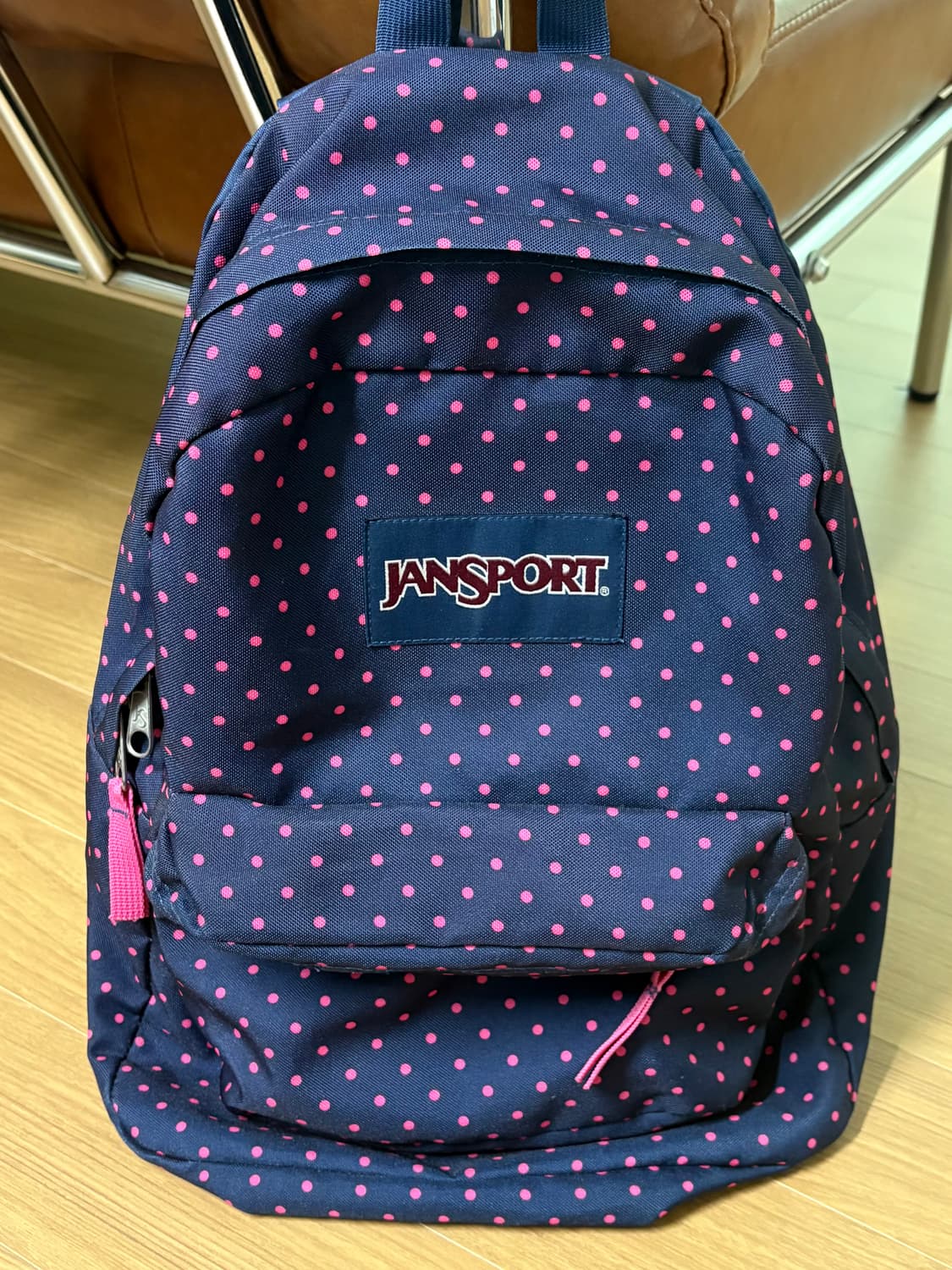 희귀 잔스포츠 네이비 핑크 도트 백팩 상품이미지2