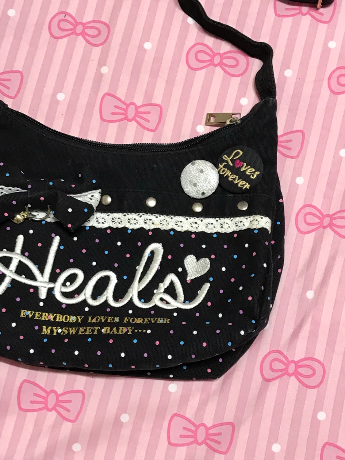 헤이세이 리본 도트 갸루 크로스백 상품이미지2