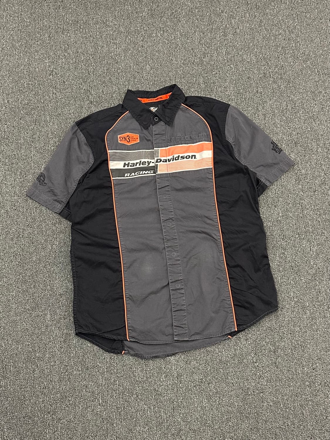 M)할리데이비슨 빈티지 패치 레이싱 반팔셔츠 상품이미지2