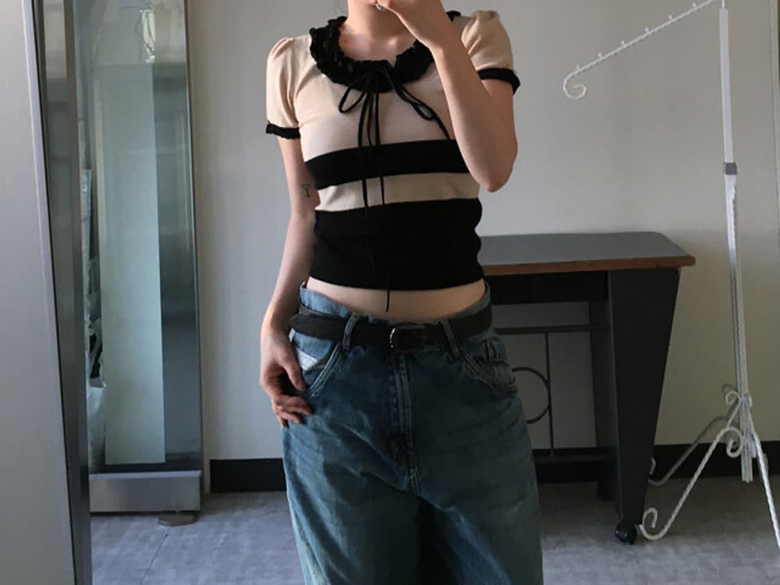 ruffle collar knit top 상품이미지4