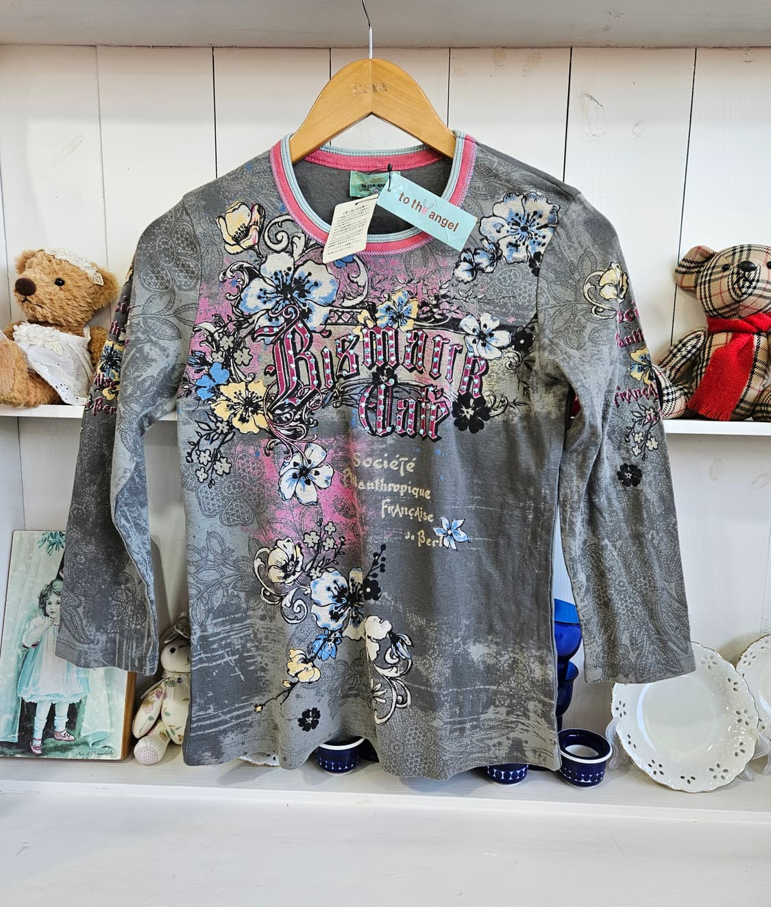 to the angel 플라워 스톤 프린팅 티셔츠 상품이미지1