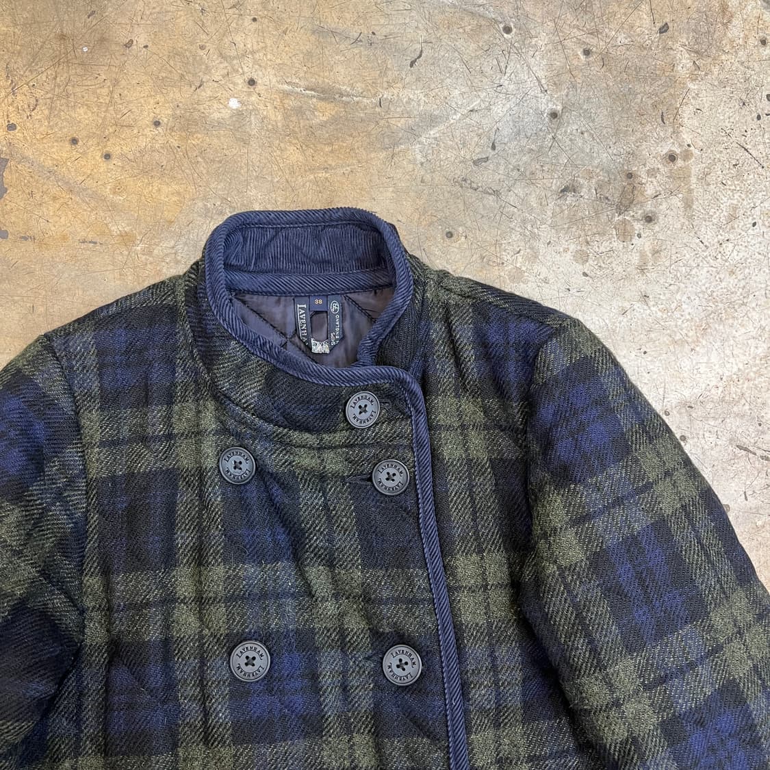 avenham x ships 블랙와치 울 퀼팅코트 상품이미지2