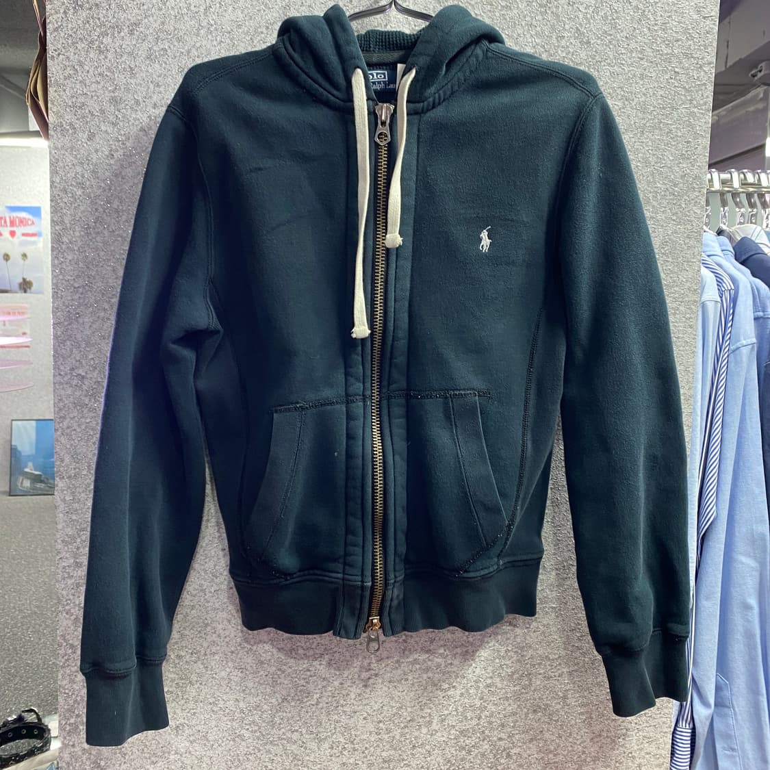 폴로 화이트 포니 써멀 투웨이 블랙 후드 집업 B3842 상품이미지2