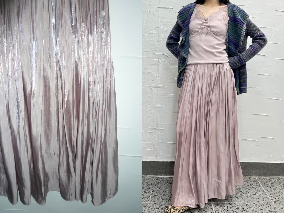 Blush glow maxi wrinkle skirt 상품이미지1