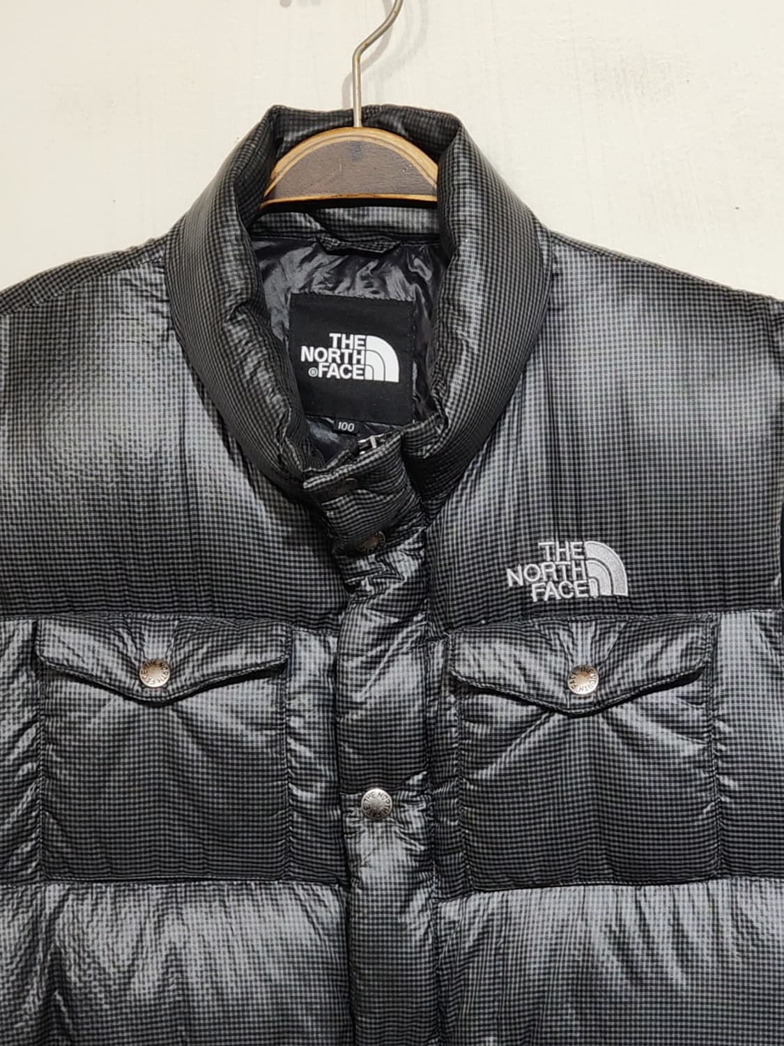 (100) 노스페이스 700 패딩조끼 잔체크 다운 베스트  상품이미지2