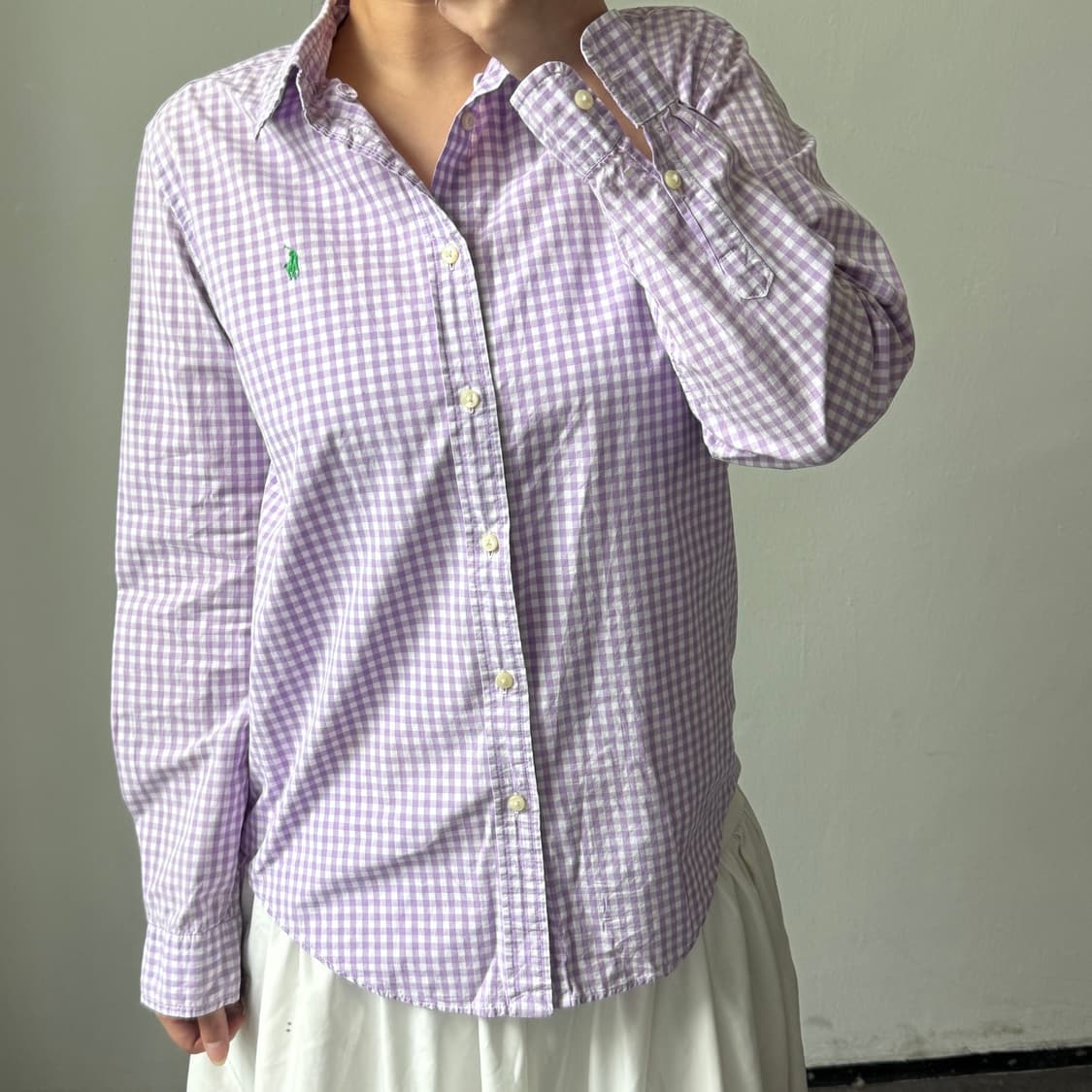 [XL] 폴로 퍼플 체크 셔츠 상품이미지1