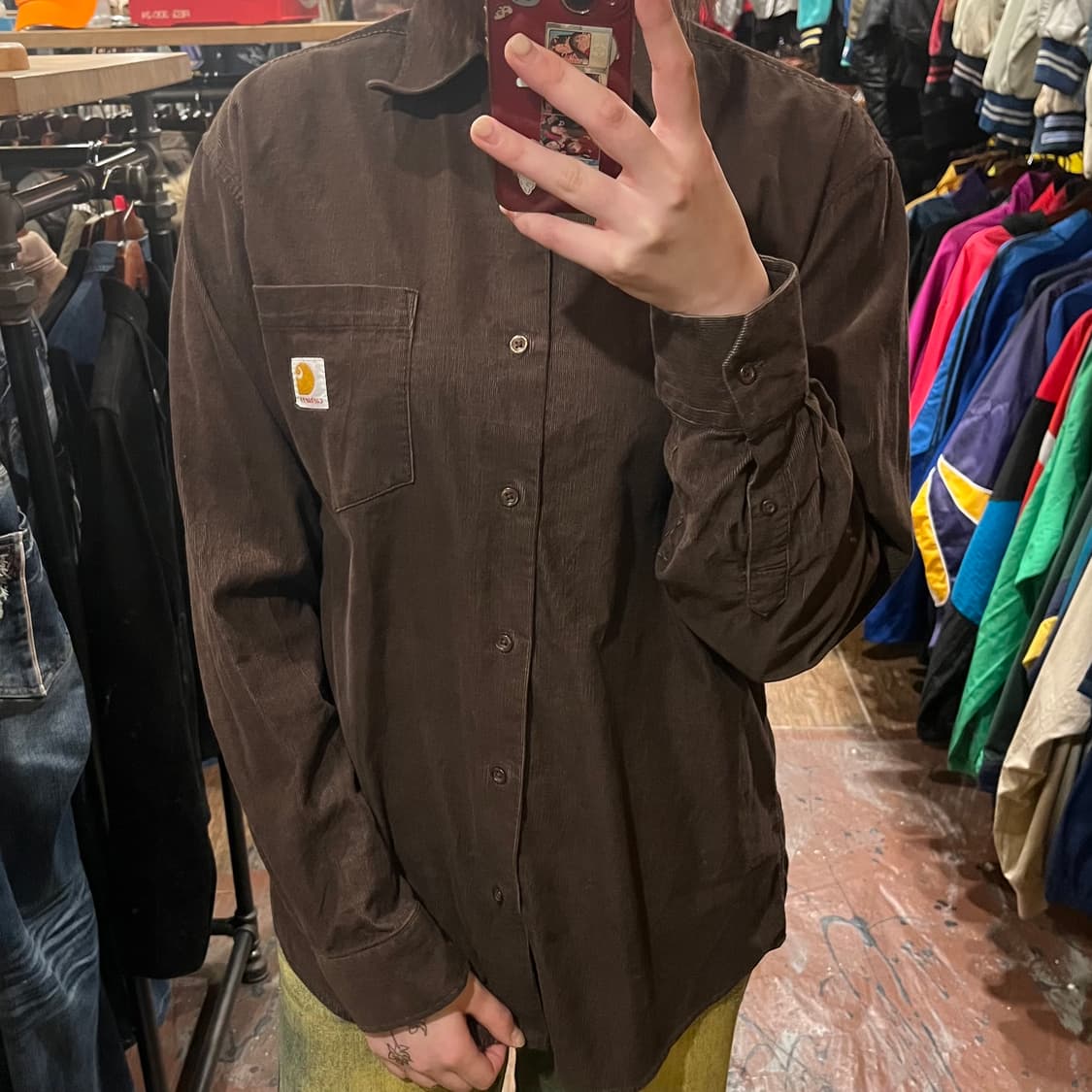[HI] 칼하트 코듀로이 셔츠 브라운 상품이미지1