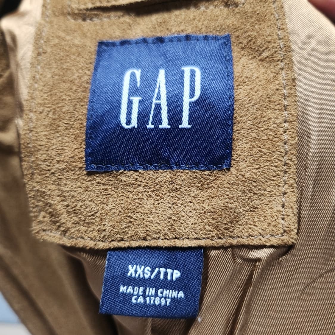 [XXS] Gap 갭 브라운 스웨이드 송아지 가죽 자켓 상품이미지3