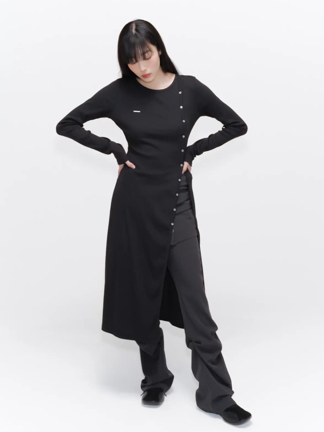 미세키서울 롱 레이어드 가디건 원피스 상품이미지3