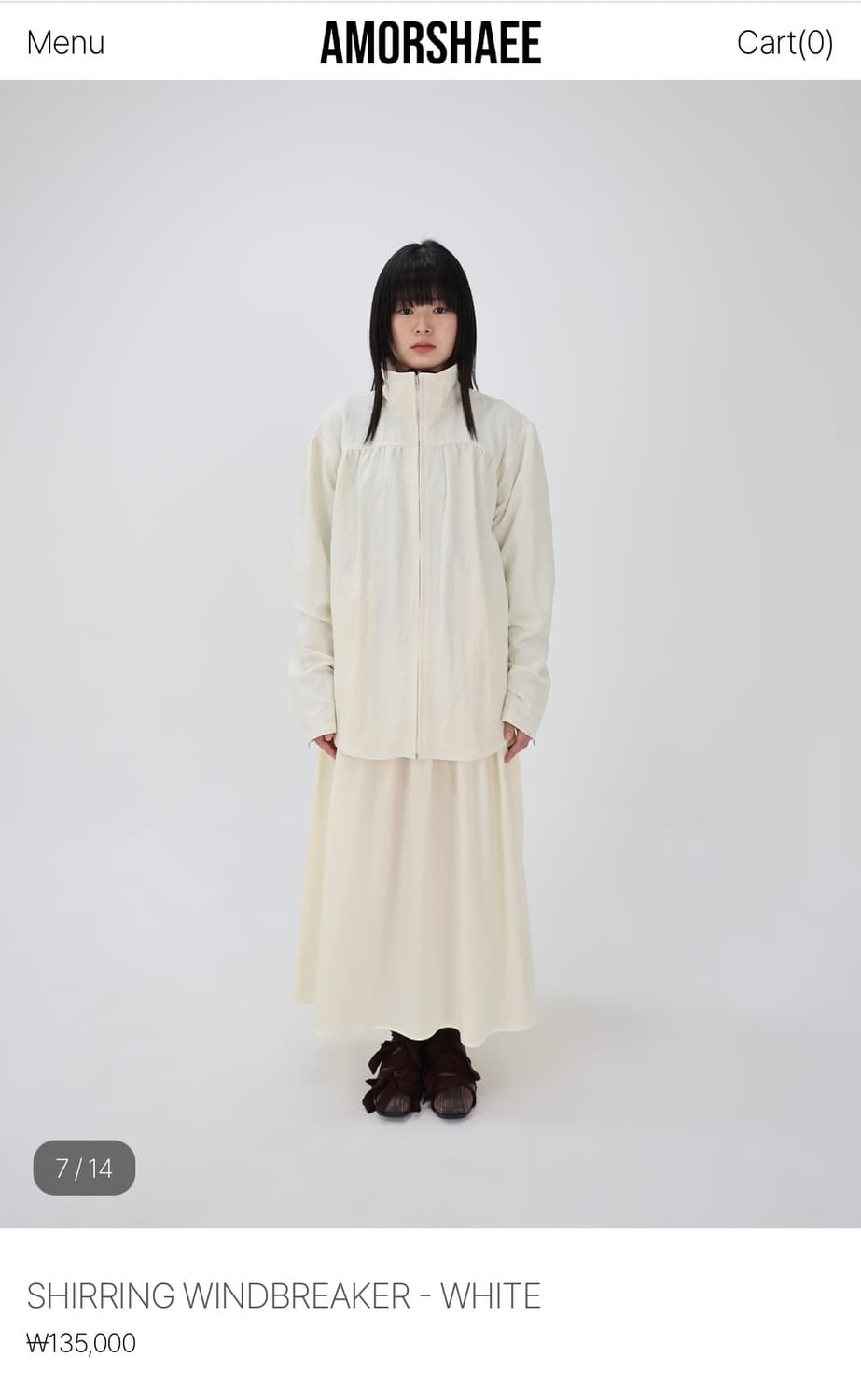 SHIRRING WINDBREAKER - WHITE 상품이미지3