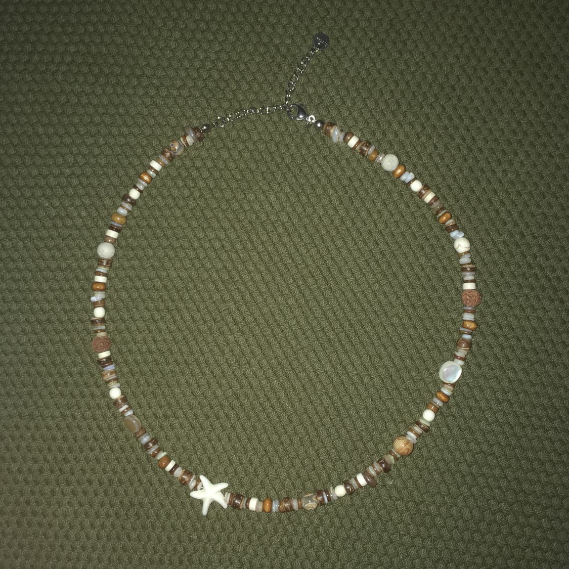 빈티지 브라운 믹스비즈 목걸이 상품이미지1