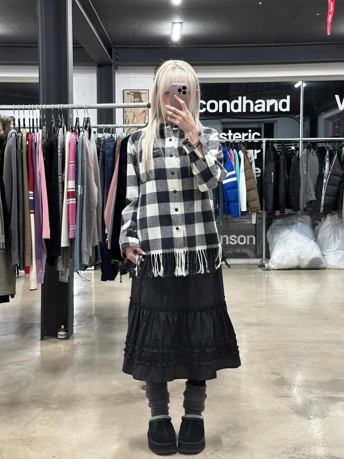 폴로 랄프로렌 체크 프린지 셔츠 상품이미지2