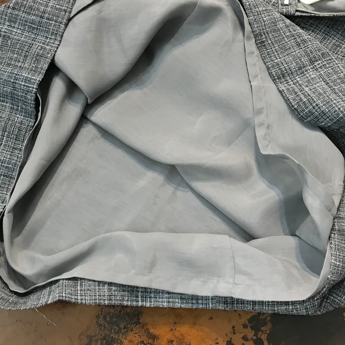 Japan 빈티지 그레이 트위드 린넨 미디스커트 허리 30 사이즈 상품이미지4