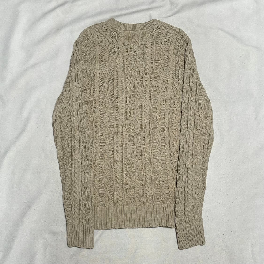L 타미힐피거 베이지 케이블 니트 상품이미지3