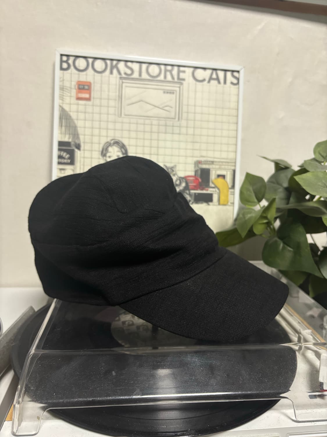 카시라 드레이프 블랙 린넨 캡 상품이미지1