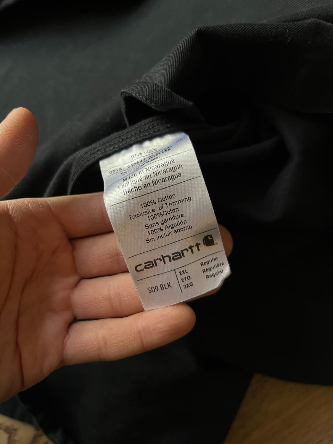 [2XL]칼하트 USA 2포켓 블랙 코튼 워크 셔츠 상품이미지6