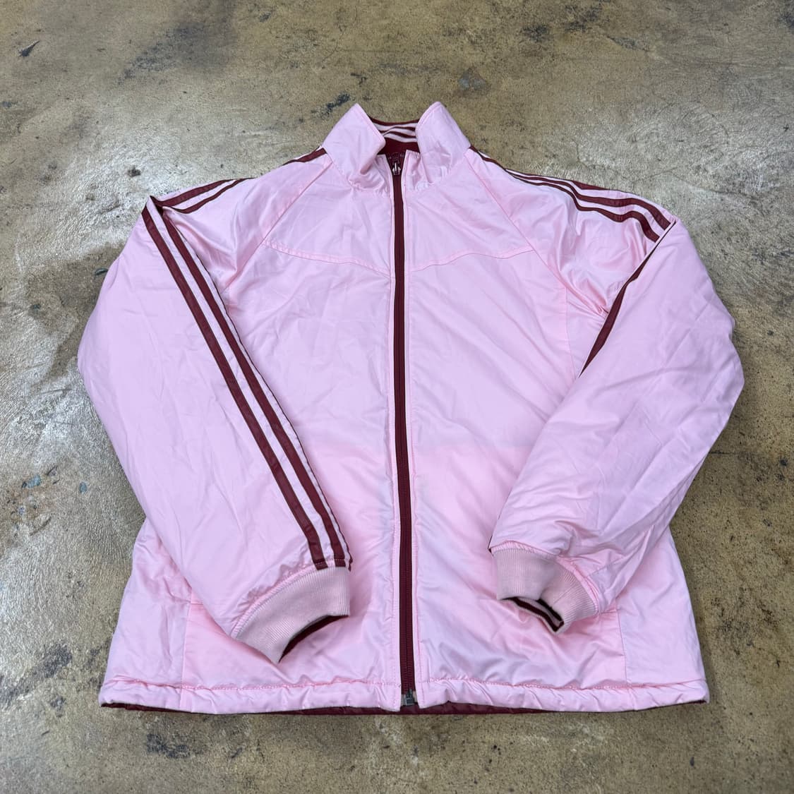 아디다스 딸기우유 핑크 버건디 양면 패딩  상품이미지6