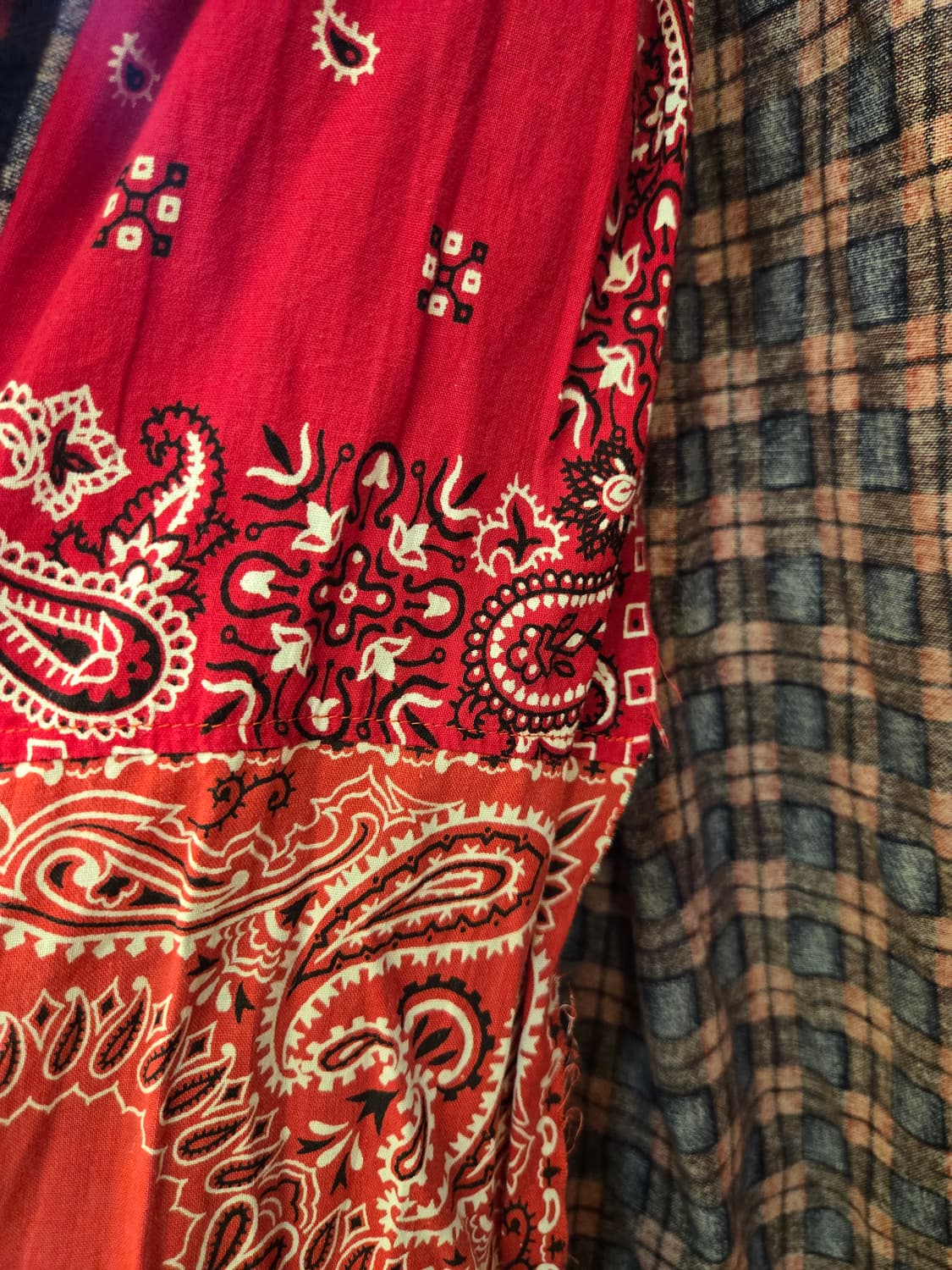 OLD PARK (올드 파크) 리메이크 체크 플란넬 셔츠 (반다나 믹스) 상품이미지3